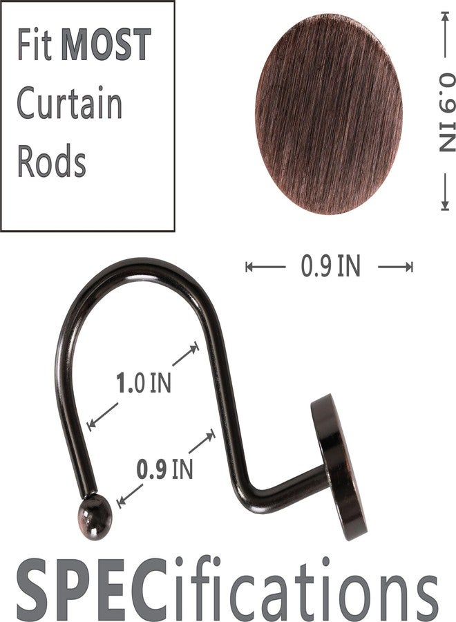 Popkozzi Bronze Shower Curtain Hooks Rings: 12 Pcs Round Button Design Rustproof Heavy Metal Shower Curtain Rings for Bathroom - Modern Simple Decorative Shower Curtain Hangers for Shower Rod - Set of 12 - Image 3