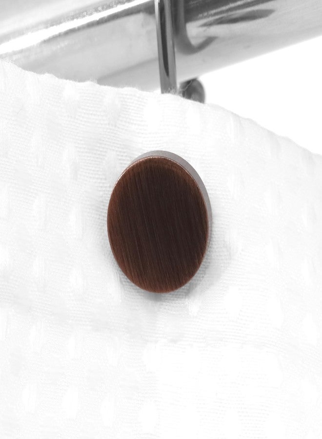 Popkozzi Bronze Shower Curtain Hooks Rings: 12 Pcs Round Button Design Rustproof Heavy Metal Shower Curtain Rings for Bathroom - Modern Simple Decorative Shower Curtain Hangers for Shower Rod - Set of 12 - Image 5