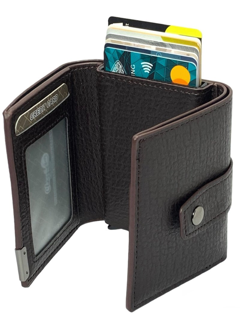 كلاسيك ميلانو محفظة كلاسيك ميلانو بحماية RFID للرجال والنساء - حامل بطاقات أوتوماتيكي بتصميم بوب أب - محفظة بطاقات آمنة ومدمجة للرجال - محفظة أنيقة للرجال والنساء  - Image 4