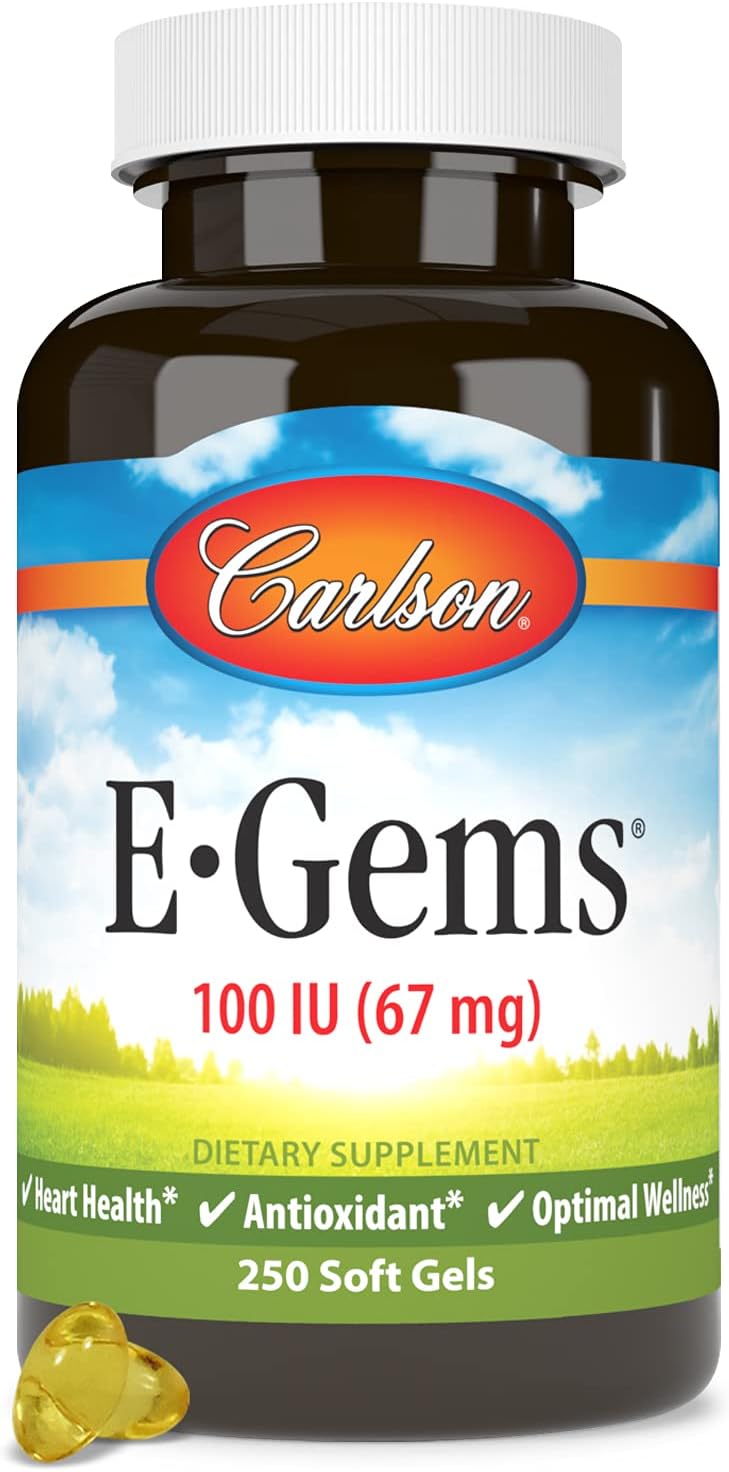 Carlson E-Gems Dietary Supplement 250 Soft Gels for Optimal Wellness - Image 1