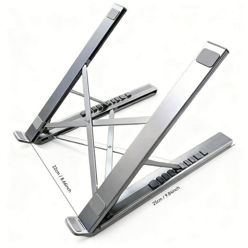 Grey USB C Laptop Dock Stand 6 In 1 Foldable Adjustable Tablet Stand For Desk - Image 5