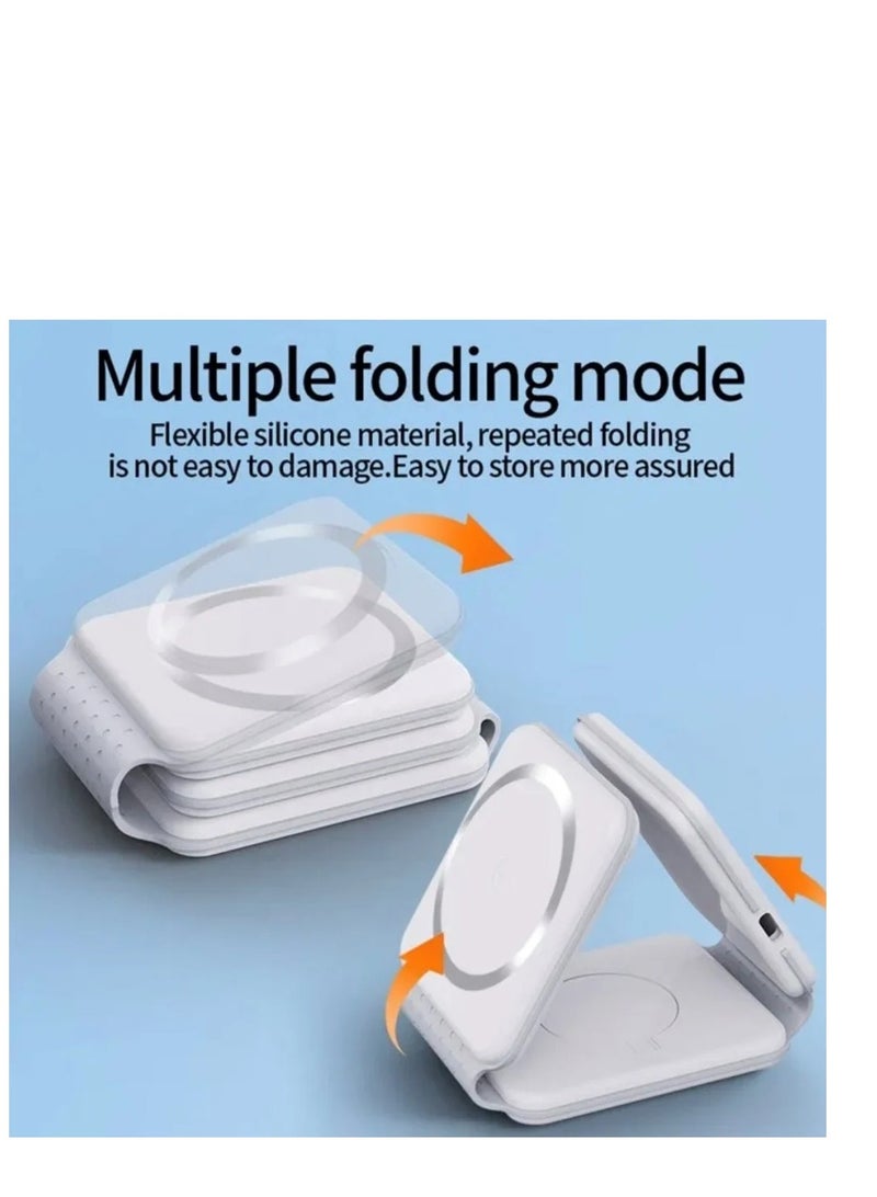 3 مومي شاحن لا سلكي صغير الحجم 3 في 1 - Image 2