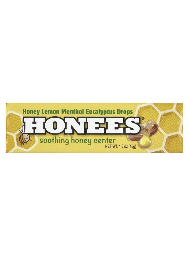 Honees هونيز، قطرات العسل بالليمون والمنتول والأوكاليبتوس، 1.6 أونصة (45 جرام) - Image 1