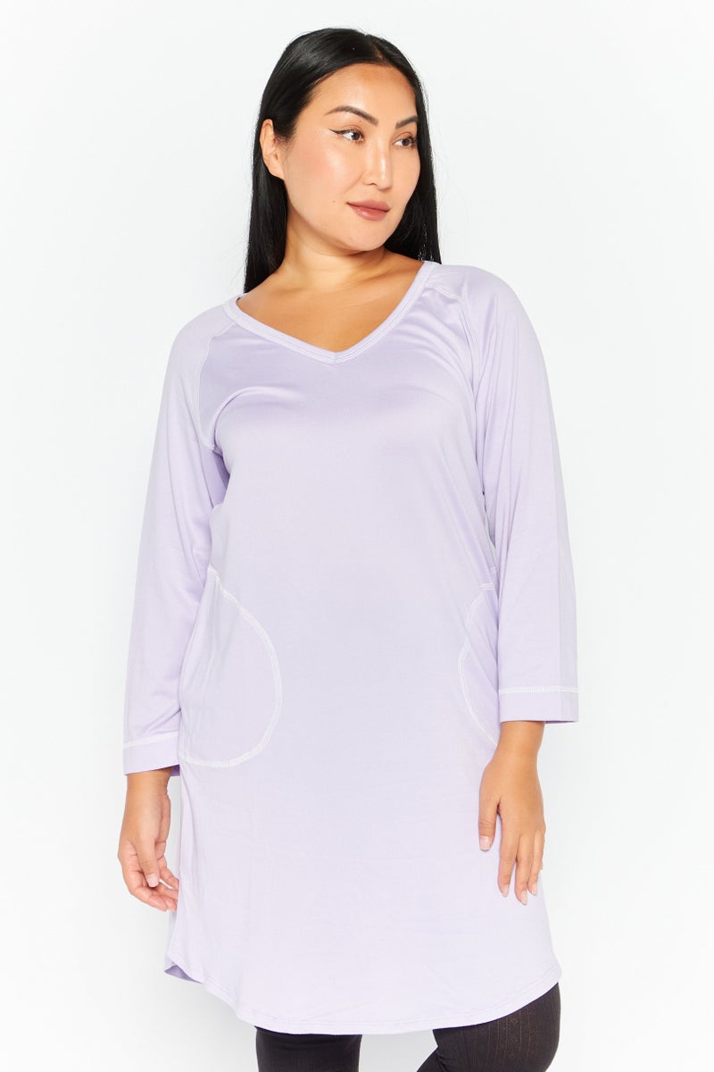 PJ Couture Women Textured Sleepwear Top, Lilac - Image 1