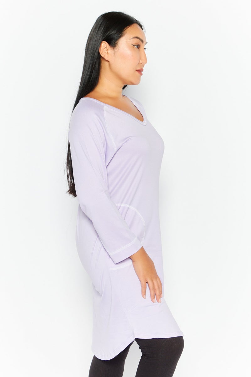 PJ Couture Women Textured Sleepwear Top, Lilac - Image 3