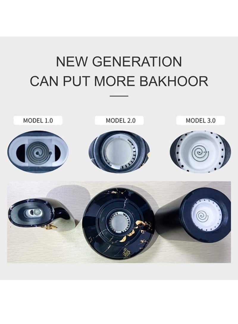 Car Bukhoor Usb Type-C Power Bakhoor Rechargeable | Black - Image 4