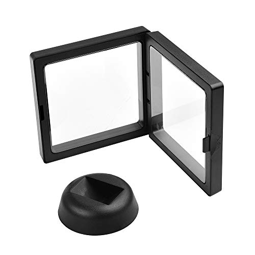 CrazyStorey Set of 10 Pcs Black Diamond Shape Display 3D Floating Frame Display Holder Stands ，Medallions, Jewelry，Challenge Coin，2.75 x 2.75 x 0.75 inches - Image 2