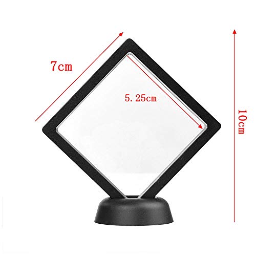 CrazyStorey Set of 10 Pcs Black Diamond Shape Display 3D Floating Frame Display Holder Stands ，Medallions, Jewelry，Challenge Coin，2.75 x 2.75 x 0.75 inches - Image 3
