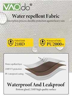 VAOdo 95% UV Block Camping Tarp Waterproof Index PU2000+ Lightweight Hammock Rain Fly Encrypted Oxford cloth Thickened Sunscreen Coating with Ground Nails Support Poles and Windproof Ropes 300*400CM  - Image 5