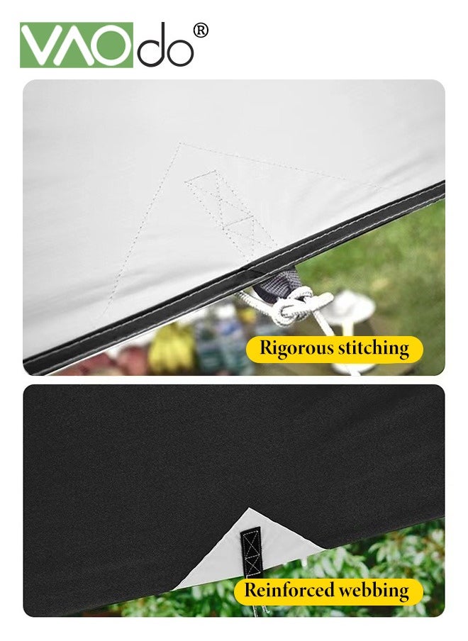 VAOdo - 95% UV Block Camping Tarp Waterproof Index PU2000+ Lightweight Hammock Rain Fly Encrypted Oxford cloth Thickened Sunscreen Coating with Ground Nails Support Poles and Windproof Ropes 300*400CM - Image 1