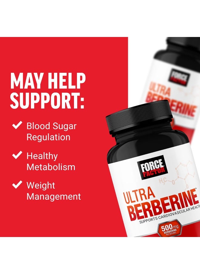 Force Factor Force Factor, Ultra Berberine, Glucose & Metabolism Formula, 500 mg, 60 Vegetable Capsules (250 mg Per Capsule)  - Image 4