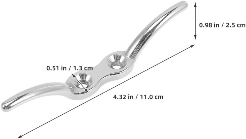 SHERCHPRY Stainless Steel Flagpole Cleat Hook 4-inch Flag Pole Mounting Base 2pcs for Yacht and Marine Use Sturdy Outdoor Flagpole Accessories - Image 2