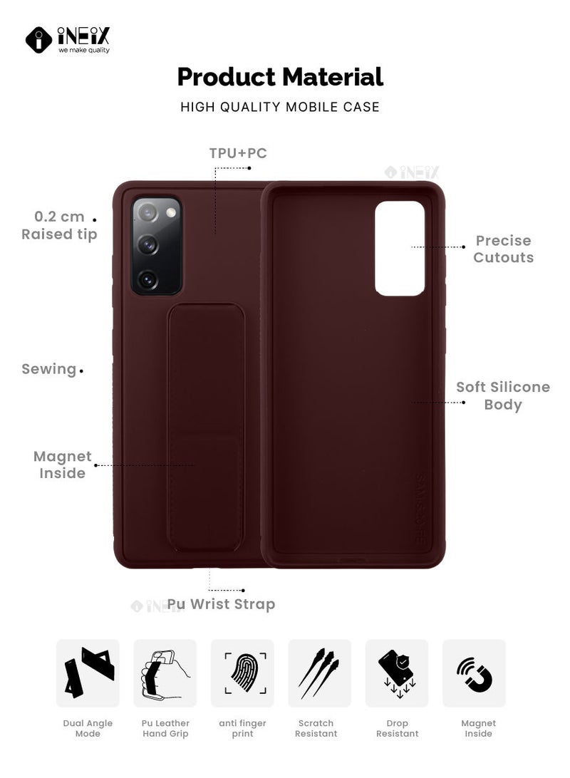 INEIX حافظة حامل يد مغناطيسية 3 في 1 لهاتف Samsung Galaxy S20 FE 4G/5G بني - Image 2
