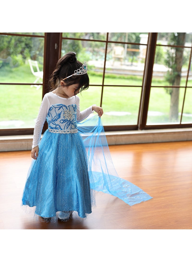 Elsa Multi Size Elsa Princess Cosplay Dress Elegant Stylish Costume For Girls Party Performance - Image 2