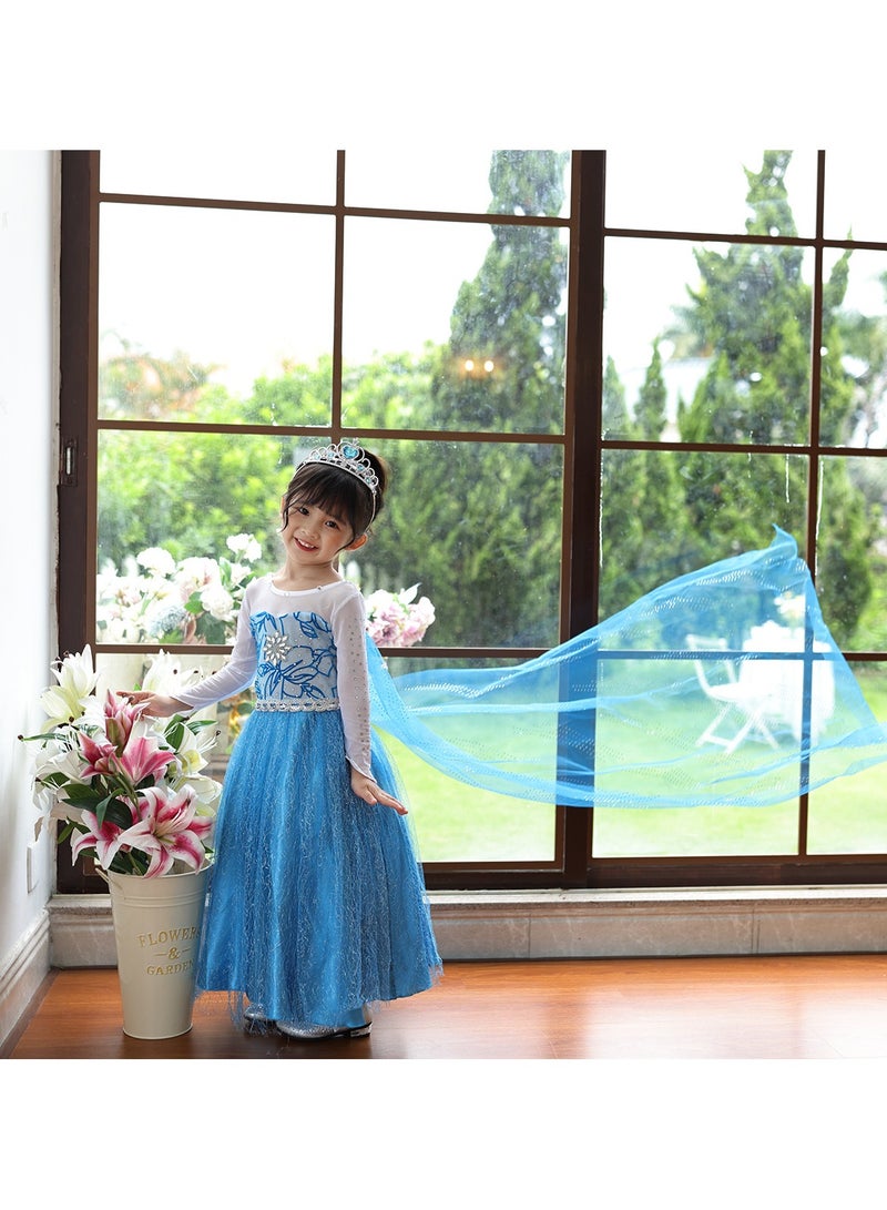 Elsa Multi Size Elsa Princess Cosplay Dress Elegant Stylish Costume For Girls Party Performance - Image 3