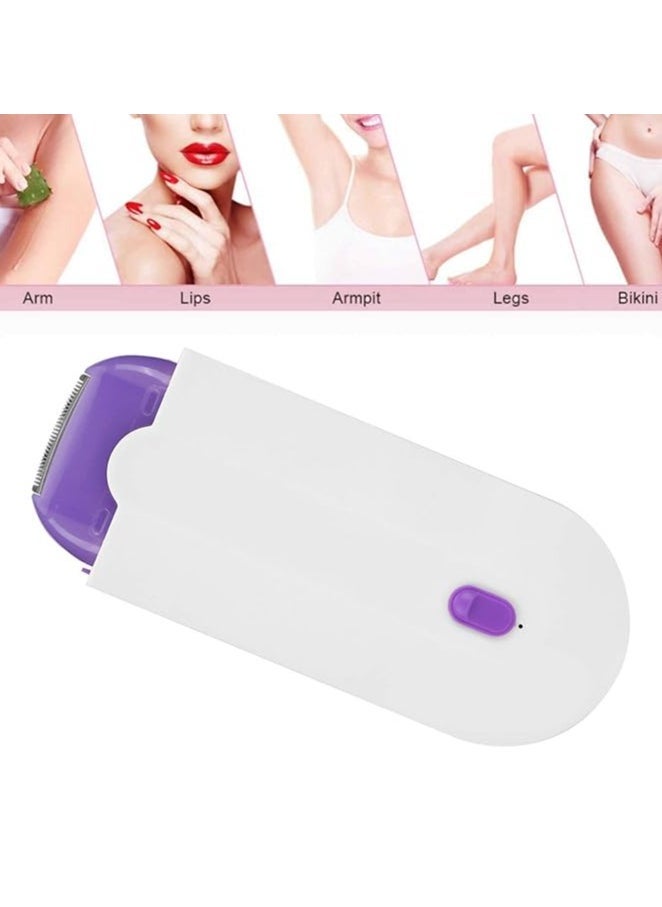 ELTRAZONE USB Rechargeable Painless Hair Removal Kit for Women – Dual-Use Epilator & Laser Touch Facial Hair Remover, Gentle on Skin, Compact & Cordless, Safe for Face, Arms, Bikini & Legs, Precise Trimming & Smooth Results, Portable Grooming Tool for Home or Travel - Image 4