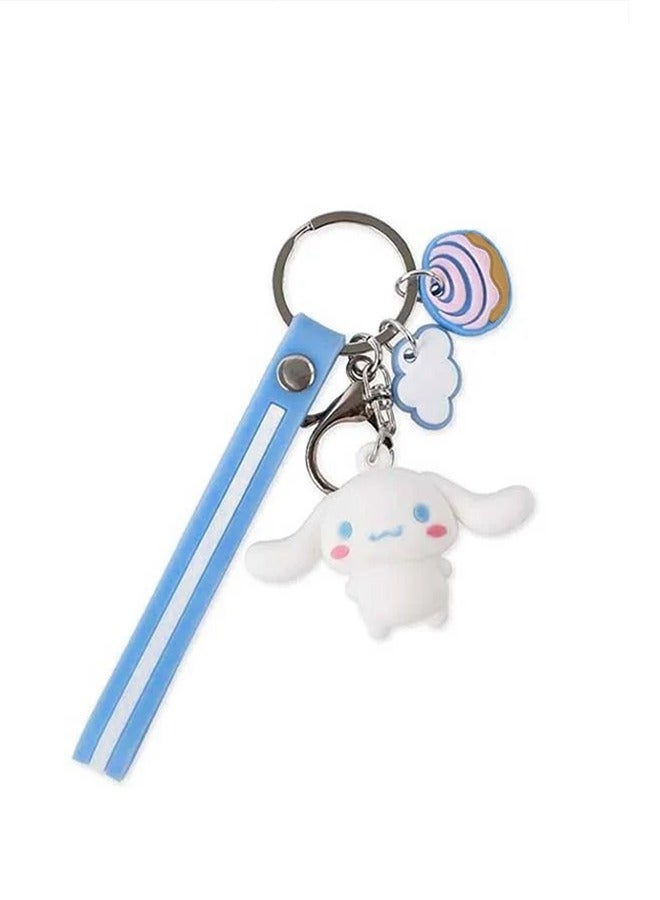 ميلودي سانريو سلسلة مفاتيح السيارة الإبداعية ، قلادة دمية الكرتون ، قلادة الحقيبة المدرسية للعشاق ، سلسلة الحقائب (أزرق) - Image 1