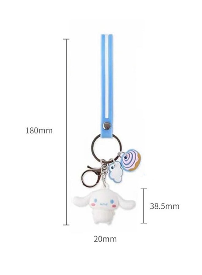 ميلودي سانريو سلسلة مفاتيح السيارة الإبداعية ، قلادة دمية الكرتون ، قلادة الحقيبة المدرسية للعشاق ، سلسلة الحقائب (أزرق) - Image 5