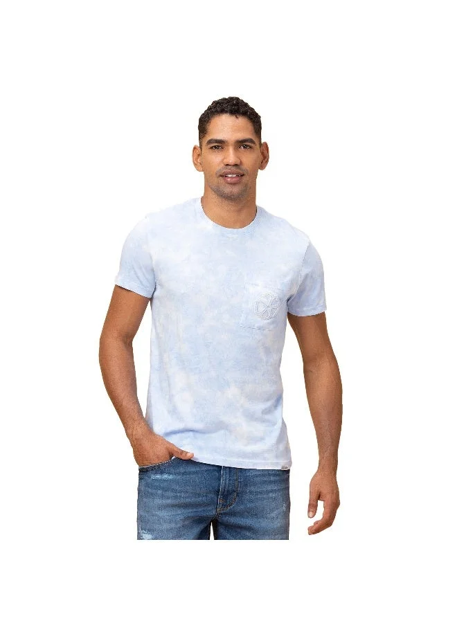 بيينغ هيومان Mens Chalk Blue Round Neck Short Sleeve T-Shirt