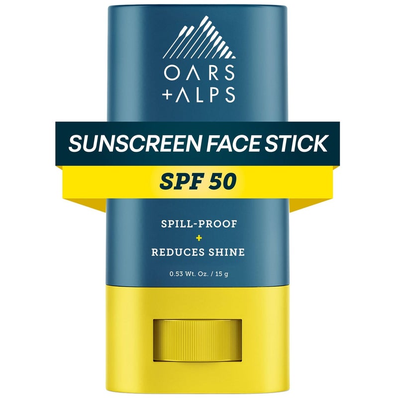 Oars + Alps Matte Face Sunscreen Stick, SPF 50 Travel Sunscreen Roll On for Face & Body, Fragrance Free, Water & Sweat Resistant Sunblock, All Skin Types, Dermatologist Tested, Moisturizing - Image 1