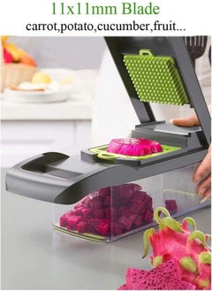 Arabest 14-in-1 Vegetable Chopper with Interchangeable Blades with Colander Basket and Container  - Image 2