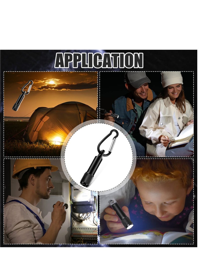 SYOSI - 25 Pack Mini LED Keychain Flashlight Mini Keychain Flashlights Bulk with Carabiner Pocket Keychain Flashlight High Lumen EDC Handheld Flashlight for Camping Hiking Outdoor Activity Black - Image 1