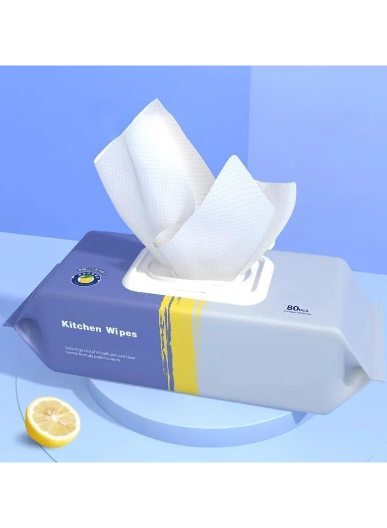 80 قطعة مناديل تنظيف المطبخ، مناديل مطبخ متعددة الأغراض للأوعية المضادة للبكتيريا الصديقة للبيئة، وطاولة المطبخ، والبلاط السيراميك، والمصارف مناديل تنظيف - Image 1