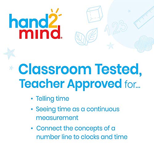 hand2mind ساعة تعليم الوقت من hand2mind NumberLine - ساعة تعليمية لتعلم قراءة الوقت - ساعة تناظرية للتعلم في الفصل - أدوات تعليمية للرياضيات - ساعات للأطفال لتعلم قراءة الوقت - مجموعة من 25 ساعة - Image 5