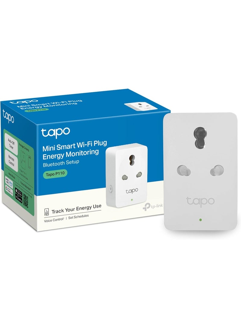 Tapo TP-Link P110 Mini 16A Smart Wi-Fi Plug, Energy Monitoring | Controller for Household Appliances Compatible  Home | Improved Power Safety | Away Mode | 4-Way Safety Protection - Image 1
