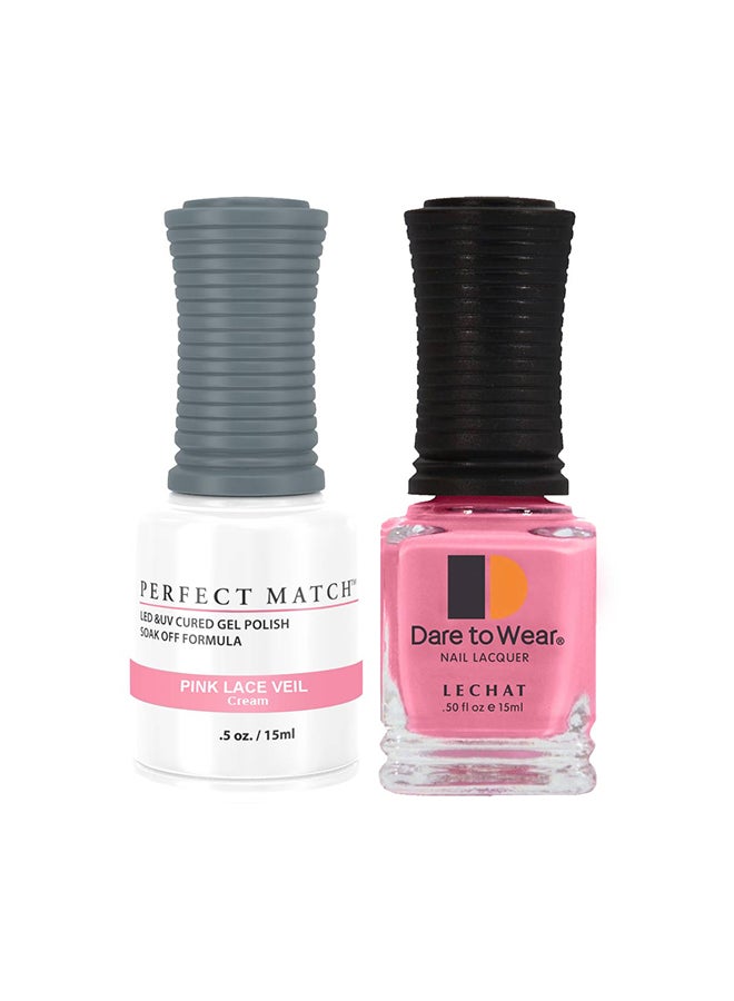 Lechat Soak Off Gel Nail Polish UV LED Gel Polish Pink Lace Veil PMS49 - Image 1