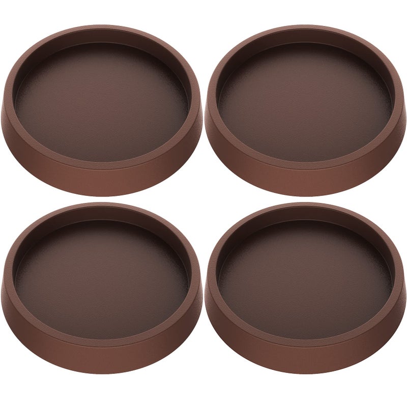 Furniture Coasters Caster Cups Furniture Leg Protectors 25 Inch 4pcs Brown Rubber Pads no Slip  for Hardwood Floors