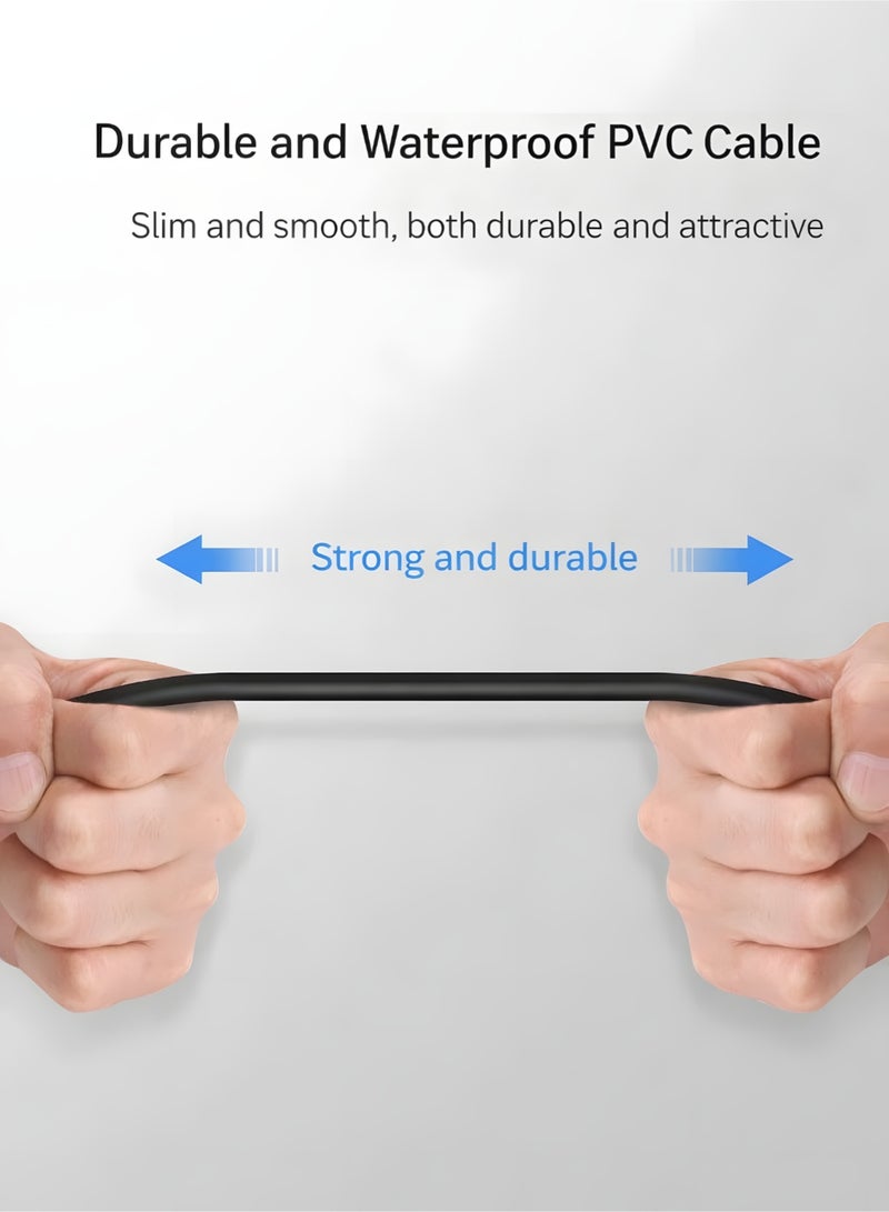 مينديبوريت كابل أوكس مايند بيور Mindpure بطول 1 متر، كابل صوت جاك 3.5 ملم ذكر إلى ذكر للسيارة والسماعات والجوال باللون الأسود، سلك أوكس، وصلة صوت، استريو، ملحقات سيارات، جوال، متين، عالي الجودة - Image 3