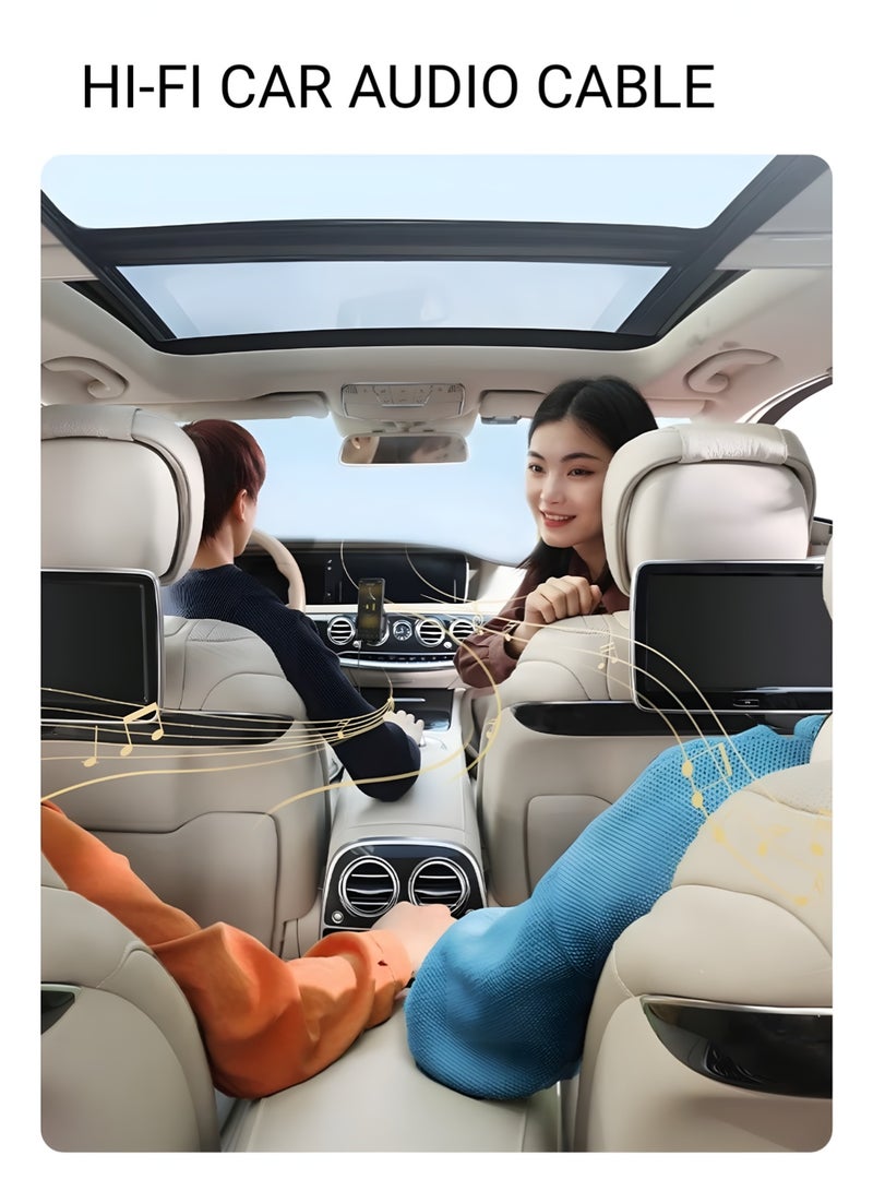 مينديبوريت كابل أوكس مايند بيور Mindpure بطول 1 متر، كابل صوت جاك 3.5 ملم ذكر إلى ذكر للسيارة والسماعات والجوال باللون الأسود، سلك أوكس، وصلة صوت، استريو، ملحقات سيارات، جوال، متين، عالي الجودة - Image 4