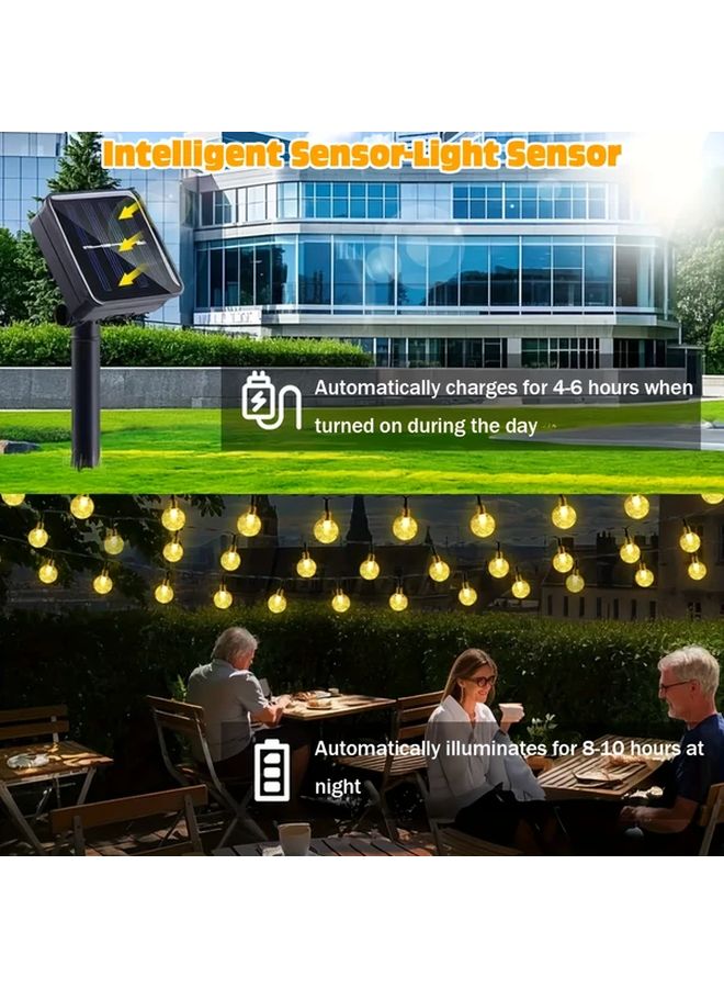 200 مصباح LED شمسي خارجي سلسلي مع مستشعر حركة و8 أوضاع باللون الأبيض الدافئ للحديقة - Image 5