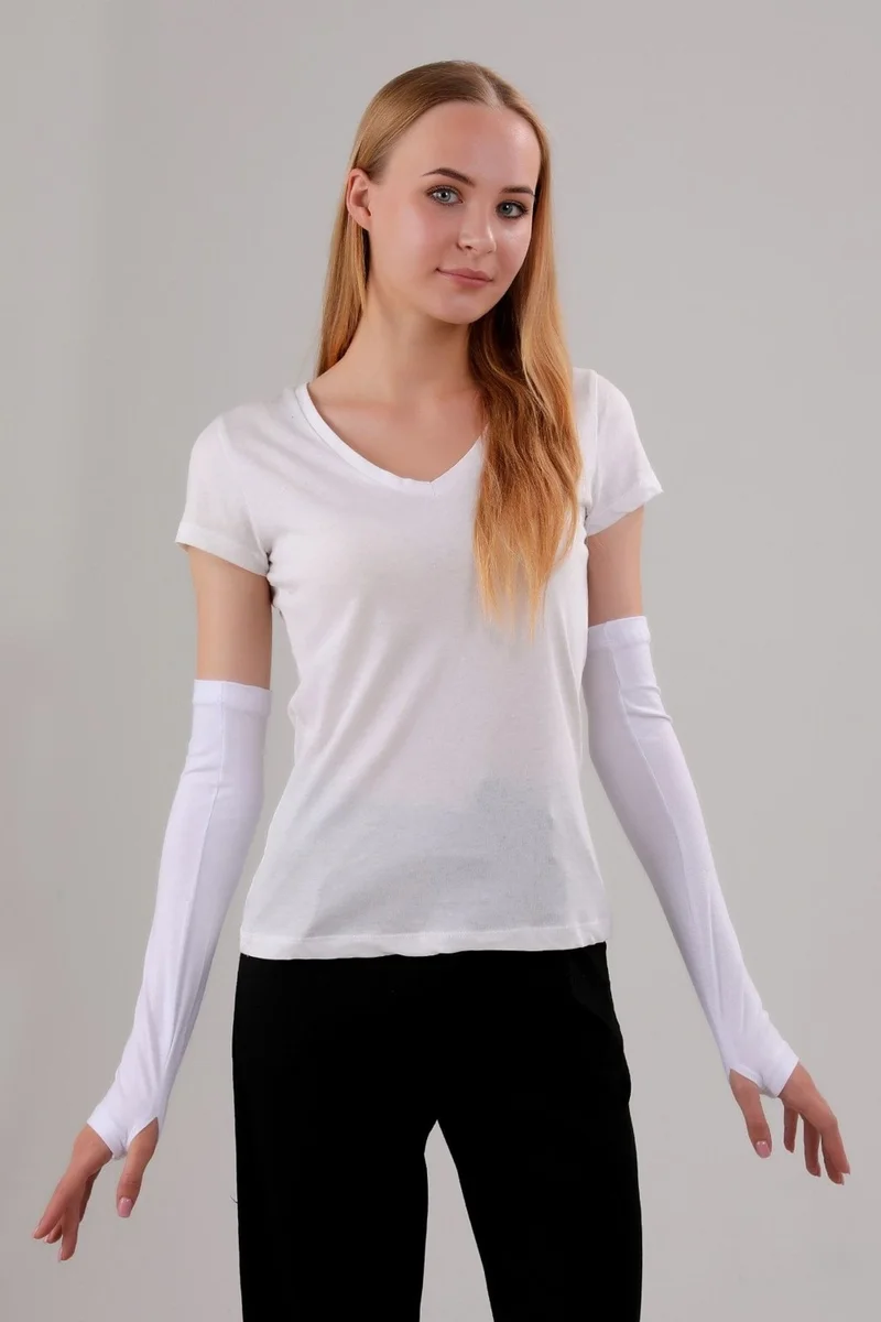 Melodi Scarf Hijab Finger-Passed Armband Prayer Armband White