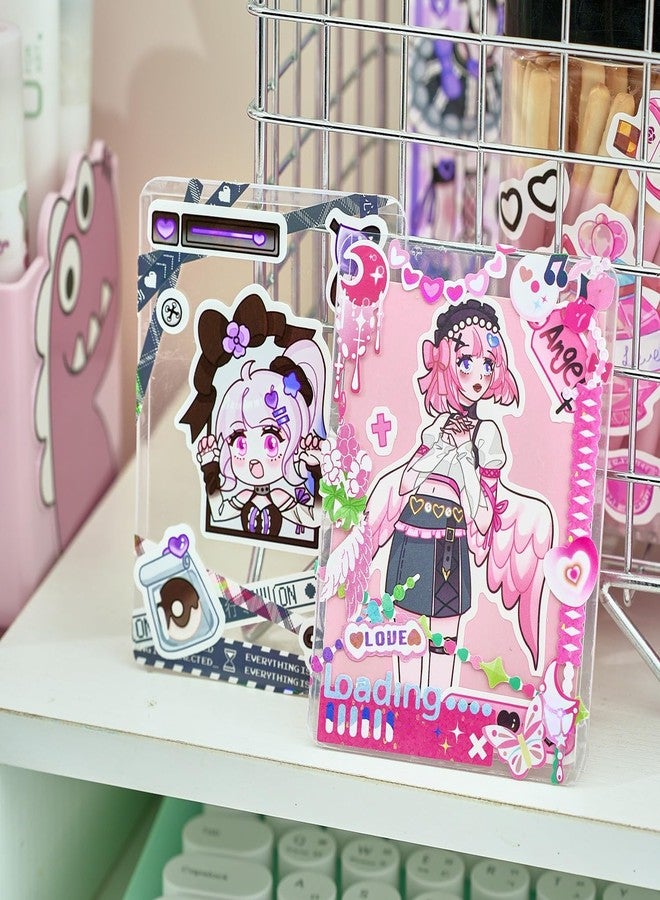 DEOXY Pack of 4 Book,80 Sheets Angels Sweetheart 3D Envelope Seal Sticker Paper Home-Made Character ins Girl Heart Sweet Cool Wind goo Card Hand Account Material Sticker-Self-Adhesive - Image 2