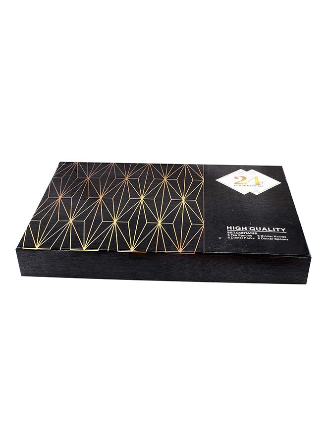 Cuisine Art Cutlery Set, 24 Piece set, 410 Stainless Steel, 4mm, Shiny Gold -CS-24-SG  - Image 3