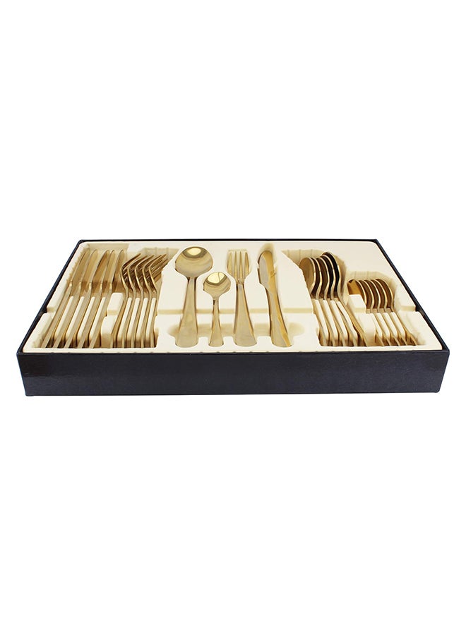 Cuisine Art Cutlery Set, 24 Piece set, 410 Stainless Steel, 4mm, Shiny Gold -CS-24-SG  - Image 1