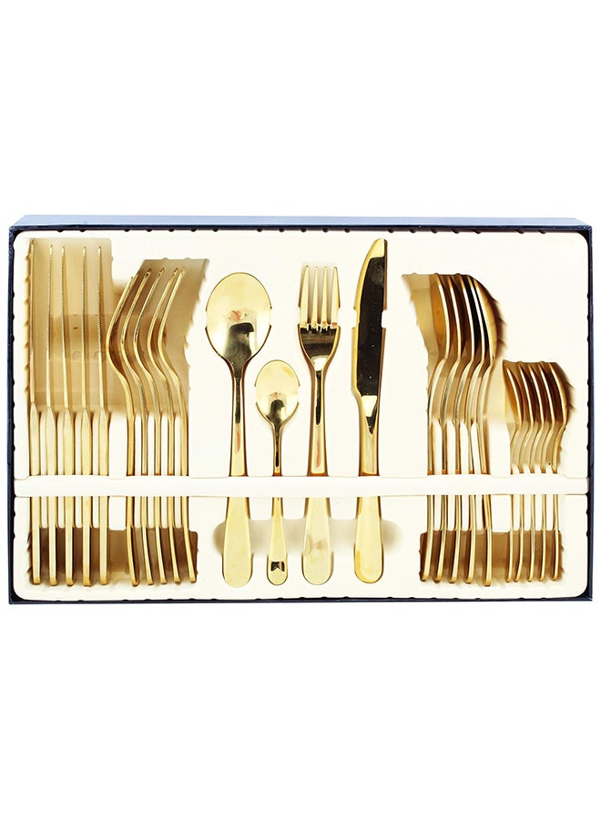 Cuisine Art Cutlery Set, 24 Piece set, 410 Stainless Steel, 4mm, Shiny Gold -CS-24-SG  - Image 2