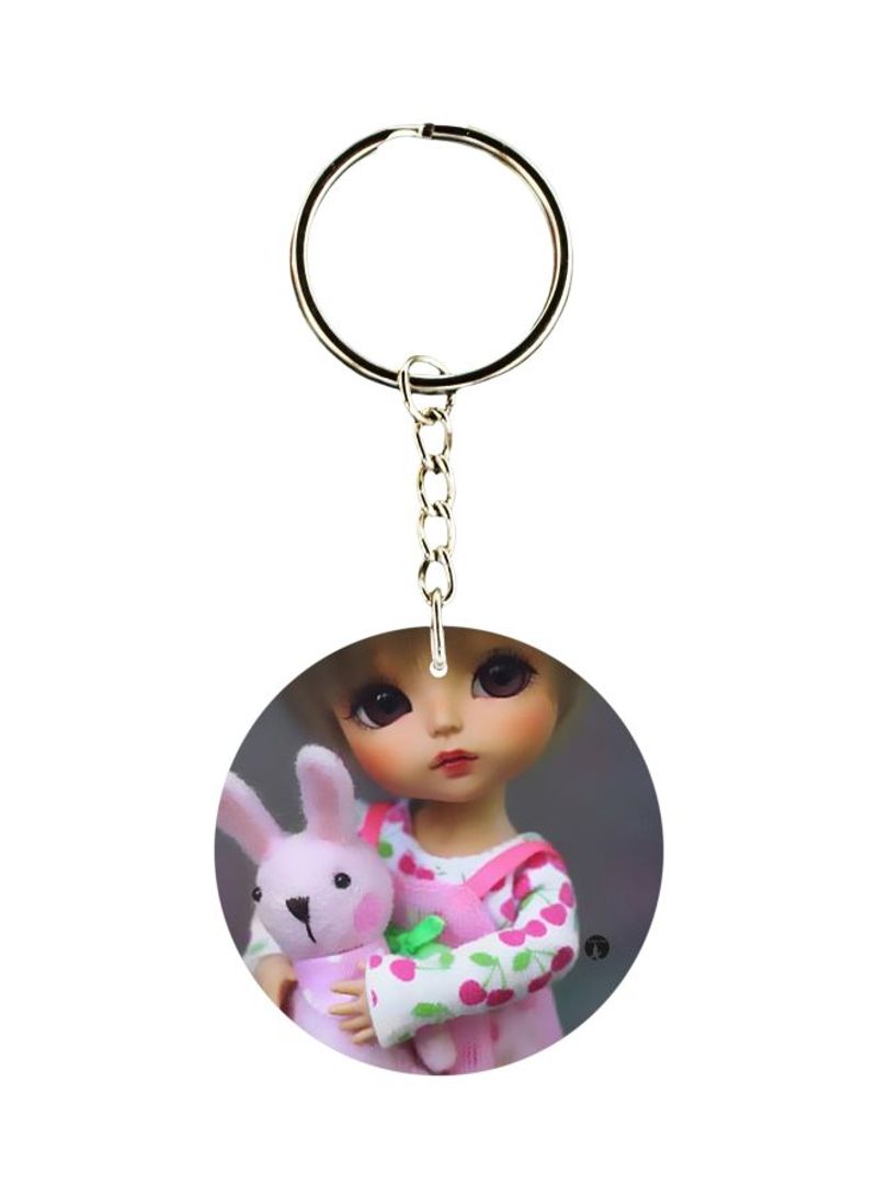 Doll Printed Plastic Keychain