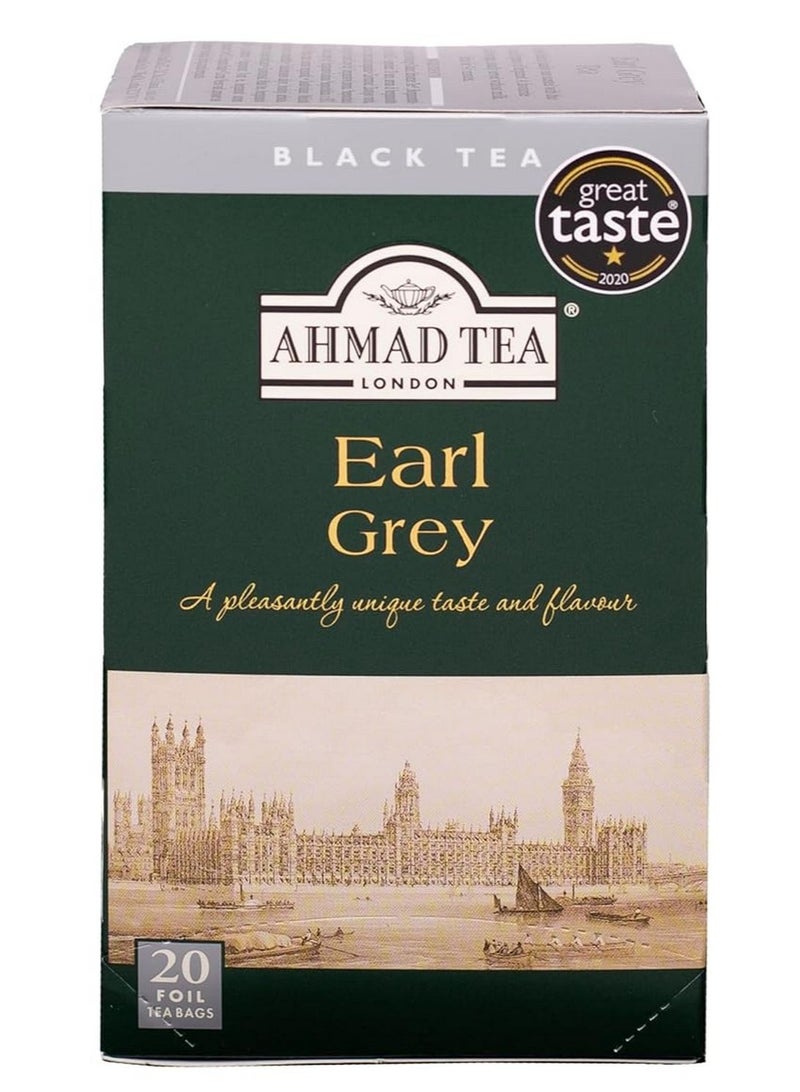 Ahmad Tea Earl Grey Black Tea 20 Teabags 40G - Image 1