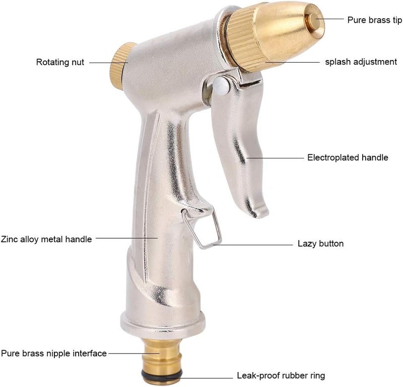Car Washing Water Guns, All Metal Brass Core High Pressure Spray Guns with Adjustable Multi Level Spray Pattern, Heavy Duty Leak Proof Design for Car Cleans, Gardening - Image 3