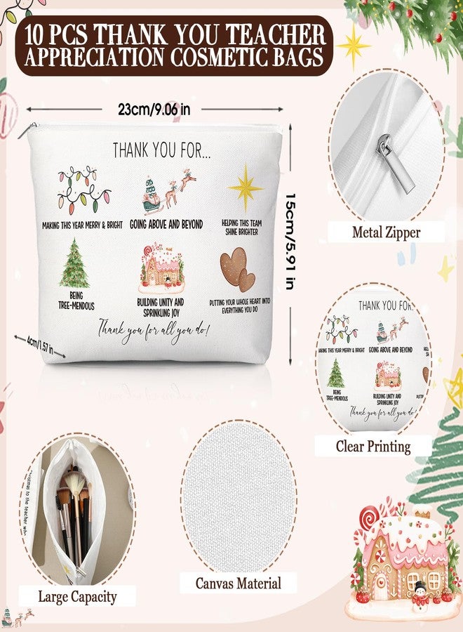 SilTriangle 20 Pcs Christmas Appreciation Gifts Bulk for Women Inspirational Canvas Makeup Bags with Zipper Mini Portable Compact Mirrors Thank You Gifts for Teacher Nurse Team Employee(Employee) - Image 3