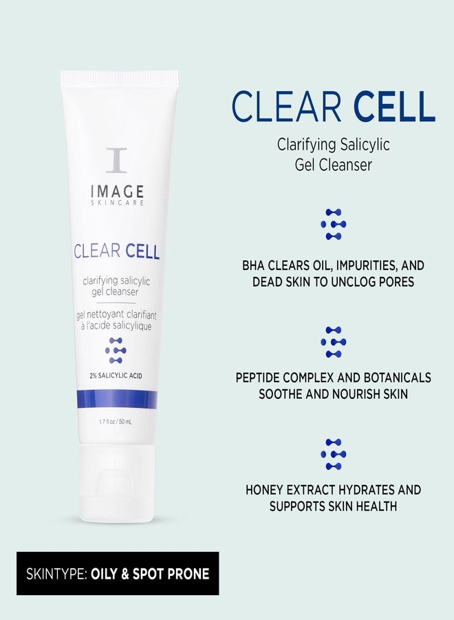 IMAGE SKINCARE IMAGE للعناية بالبشرة، جل منظف CLEAR CELL بحمض الساليسيليك، غسول وجه رغوي لطيف يزيل الزيوت الزائدة واللمعان للبشرة المعرضة للدهون، 1.7 أونصة - Image 2
