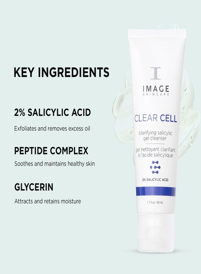 IMAGE SKINCARE IMAGE للعناية بالبشرة، جل منظف CLEAR CELL بحمض الساليسيليك، غسول وجه رغوي لطيف يزيل الزيوت الزائدة واللمعان للبشرة المعرضة للدهون، 1.7 أونصة - Image 4