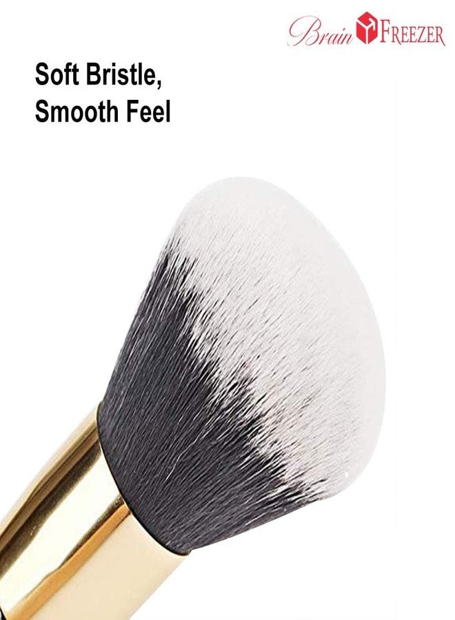 Brain Freezer Makeup Cosmetic Face Powder, Foundation/Blush Brush (Black Gold) - Image 2