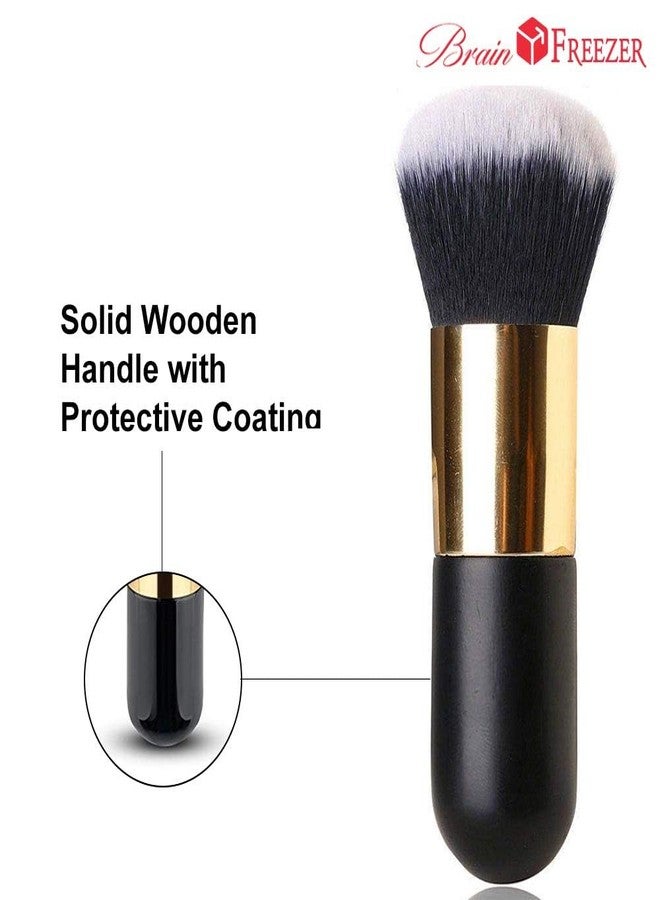 Brain Freezer Makeup Cosmetic Face Powder, Foundation/Blush Brush (Black Gold) - Image 3