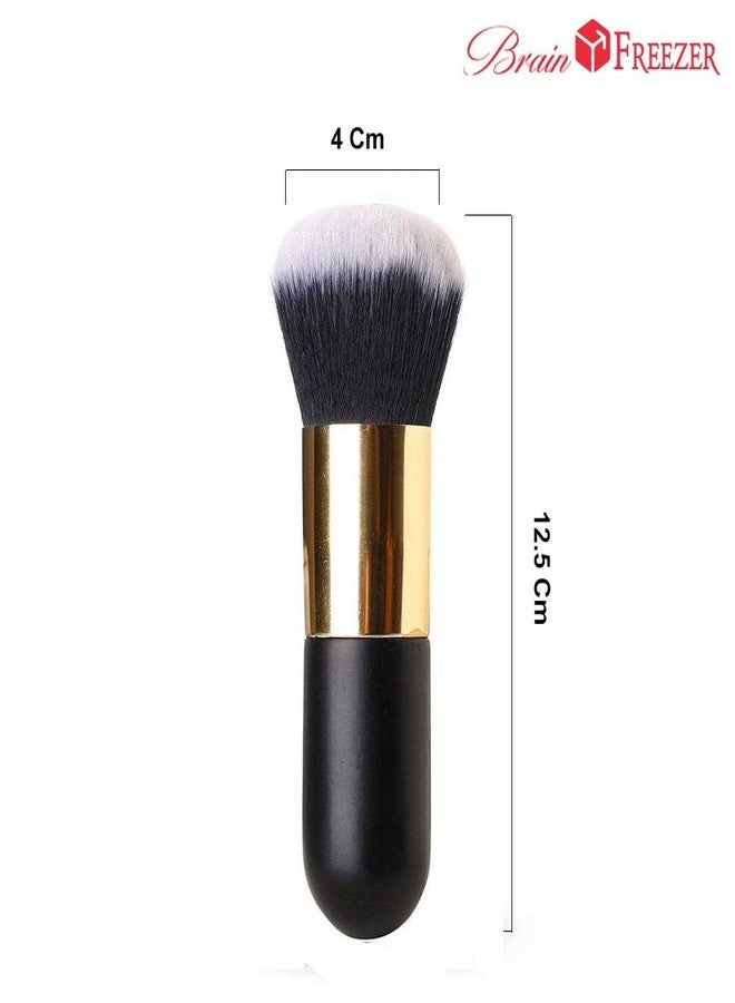 Brain Freezer Makeup Cosmetic Face Powder, Foundation/Blush Brush (Black Gold) - Image 5