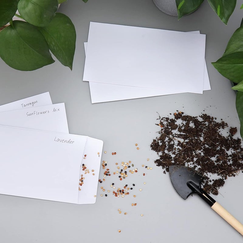 White Coin Envelopes 6” x 4” Kraft Self-Adhesive Seed Envelopes 150GM for Small Items Parts, Wages, Notes, Beads, Garden, Office (100 Pack) - Image 4