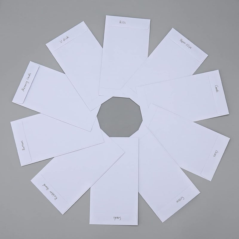 White Coin Envelopes 6” x 4” Kraft Self-Adhesive Seed Envelopes 150GM for Small Items Parts, Wages, Notes, Beads, Garden, Office (100 Pack) - Image 3